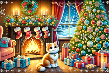 New Year's atmosphere 2025. Generative AI