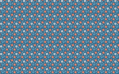 Tiny Floral Pattern: A Delightful Hand-Drawn Textile Design. AI Generated
