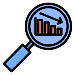 colored recession icon with black outline