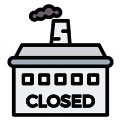 colored recession icon with black outline