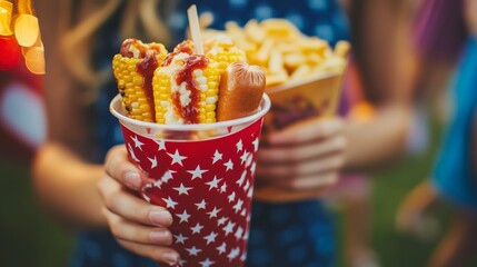 Celebrating Independence Day with food and drink.