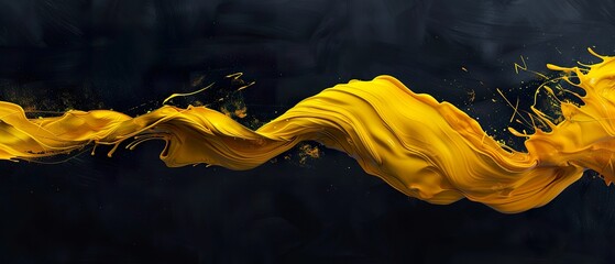 Vibrant Yellow Paint Stroke: Abstract Art for Dynamic Designs