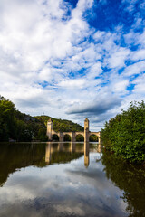 Fototapeta premium Valentré Bridge crossing the Lot River in Cahors