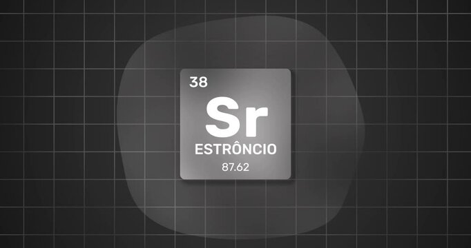 chemical element Periodic Table Estr&ocirc;ncio Strontium background in portuguese	
