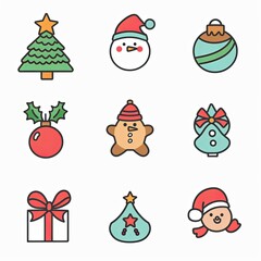Digital holiday spirit icons