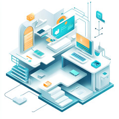Obraz premium isometric computer room