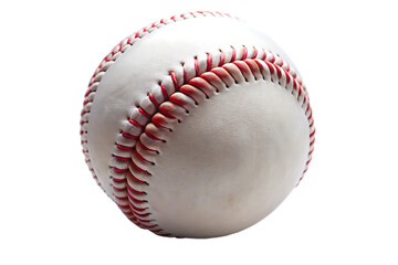 Close up of a baseball isolated on white background as transparent. PNG. AI GENERATED