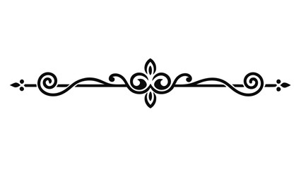 Decorative Divider Line Symmetric Ornamental Border Floral Motif Abstract Flourish Filigree Elements