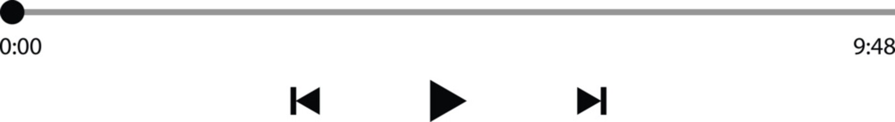 Audio or video player progress loading bar. Vector illustration © Vahram