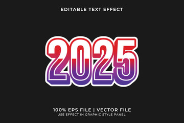 A bold and dynamic 3D vector text effect celebrating New Year 2025 with vibrant, eye catching colors