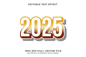 A bold and dynamic 3D vector text effect celebrating New Year 2025 with vibrant, eye catching colors