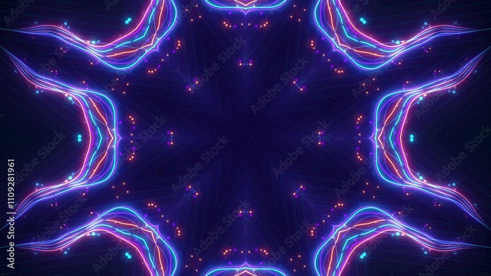 Sticker abstract psychedelic motion graphic. fluid kaleidoscope effect. seamless 4k loop