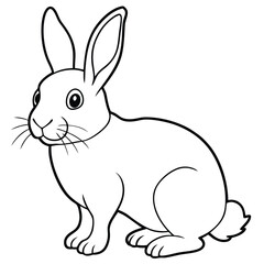 Obraz premium rabbit cup coloring page, outline, silhouette, vector 