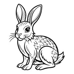 Obraz premium rabbit cup coloring page, outline, silhouette, vector 