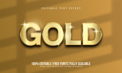 3d gold text effect, editable golden typography, business typo logo mockup and luxury social media symbol or icon with shiny glitter light, shadow overlay, sparkle and metal background. Gold text logo
