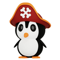 Pinguin Pirates Cute 3D Illustration