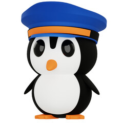 Pinguin Police Cute 3D Illustration