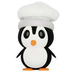 Pinguin Chef Cute 3D Illustration