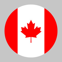 Canada flag, circle frame, round icon