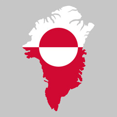 Greenland outline of map on background of national flagGreenland outline of map on background of national flag