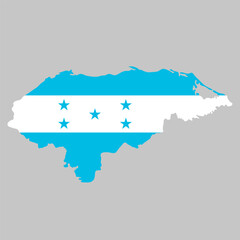 Fototapeta premium Honduras outline of map on background of national flag