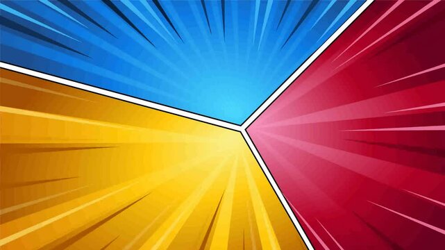 Action comic book background animation with speed lines