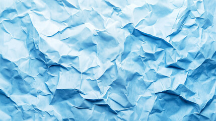 Crumpled blue paper texture close-up