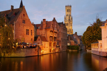 Naklejka premium Christmas market in Bruges, Belgium