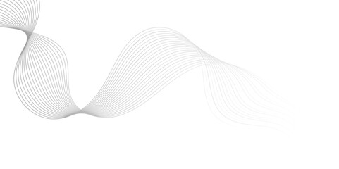 Gray wave curve lines abstract background with flowing particles. Digital energy waves technology concept. Modern backdrop design for business, presentation, banner.