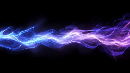 Obraz premium Electric purple and blue lightning on black