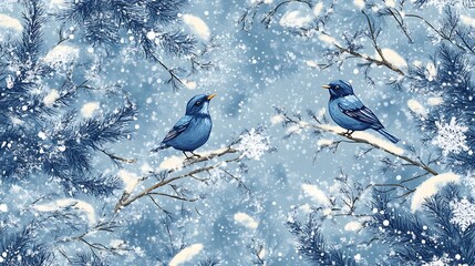 Fototapeta premium Patterns of winter landscapes and festive accents