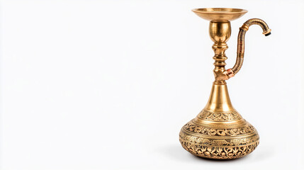 Elegant Hookah Nargila Against a White Background.