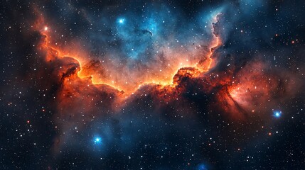 Fototapeta premium Vivid nebulae illuminate the cosmic galaxy background in stunning colors