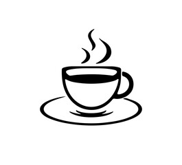 A Cup of Coffee Silhouette, Warm and Relaxing Drink Icon