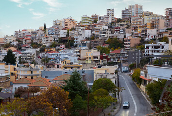 Fototapeta premium Panorama of Kavala city in Greece