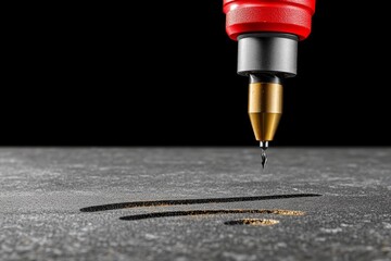 A minimalist depiction of a CNC machine cutting tool, rendered in simple grayscale tones with sharp angles