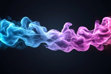 Fototapeta premium A mysterious design with CMYK smoke swirling against a pitch-black backdrop, giving an eerie yet colorful effect