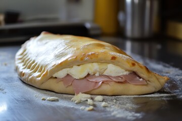 classic Italian stuffed bread with ham and cheese