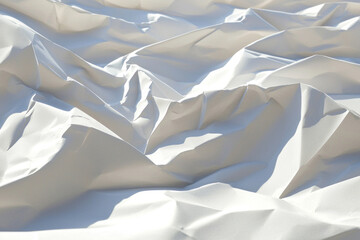 Obraz premium Close-up of wrinkled white fabric with soft shadows.