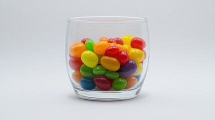 Colorful Jelly Beans in Glass