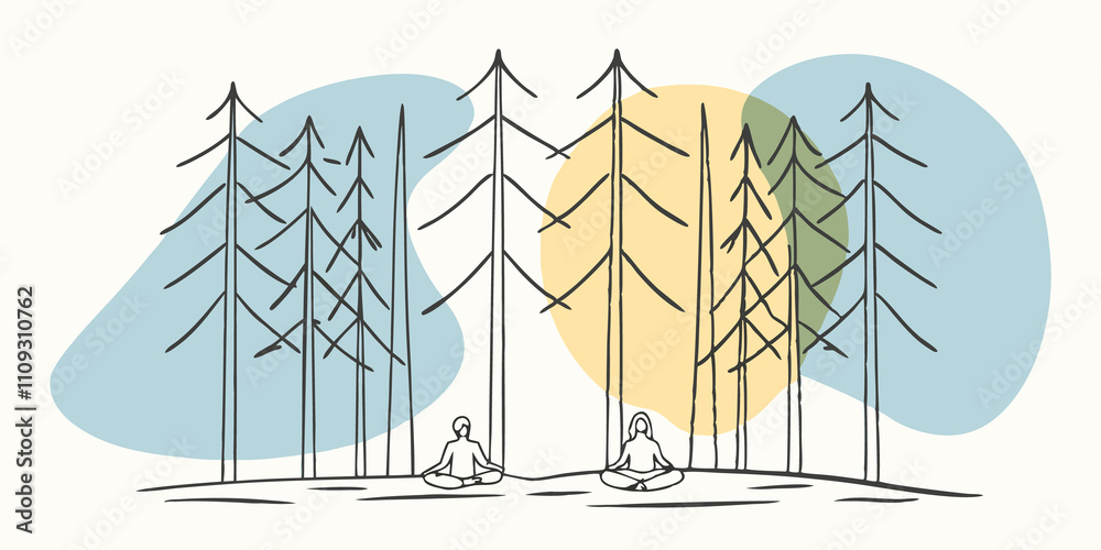 Poster Quiet Clearing with Gentle Shadows In a small glade surrounded by tall trees the sun rises casting gentle shadows and creating a play of light and dark on the forest floor. Soft