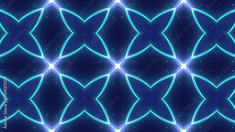 Sticker abstract glowing kaleidoscopic background with psychedelic motion