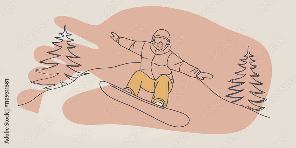 Poster snowboarders bliss an individual on a snowboard midturn gliding over a pristine blanket of powder. t