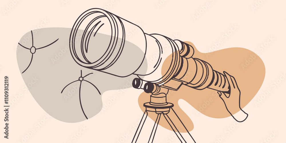 Aufkleber telescope setup a closeup of a telescope on a sy tripod. the lenses are glossy under the moonlight a