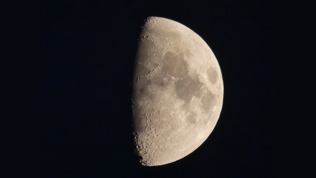 Moon in the night sky close-up Lunar surface Craters Astronomy