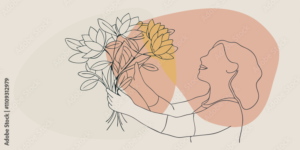 Poster admiring the creation in the final illustration the person joyfully steps back to admire their compl