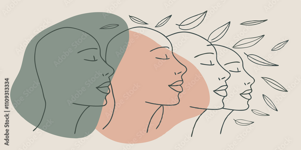 Poster Breath and Nature Closeup of a few participants their faces serene with lips slightly parted each person inhaling deeply exuding calmness. Around them the soft rustle of leaves and
