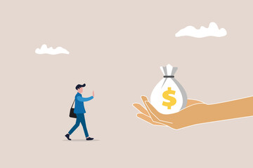 Man refuse money. concept of Stop corruption, anti bribery