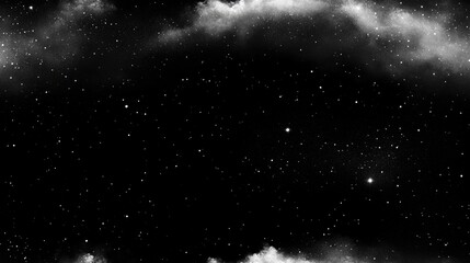 Obraz premium Watercolor illustration of a black night sky showcasing a galaxy filled with stars and fog ideal for artistic backgrounds and design projects