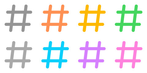 Obraz premium Editable hashtag vector icon. Part of a big icon set family. Perfect for web and app interfaces, presentations, infographics, etc